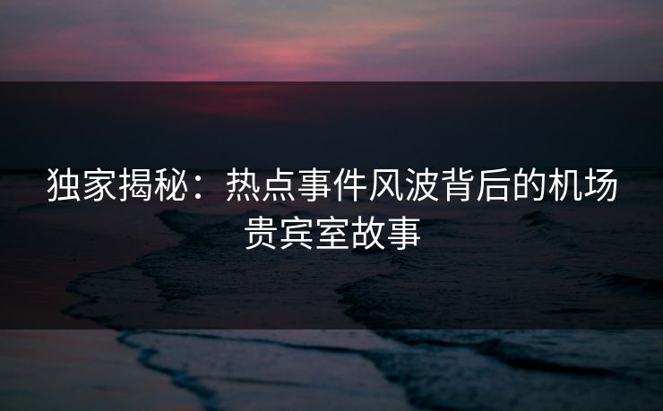 独家揭秘：热点事件风波背后的机场贵宾室故事